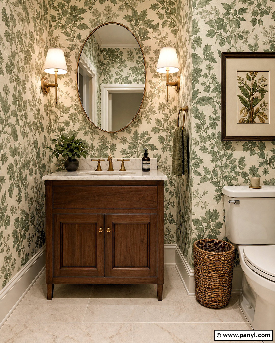 Green Wallpaper Half Bathroom - 20 green half bathroom ideas