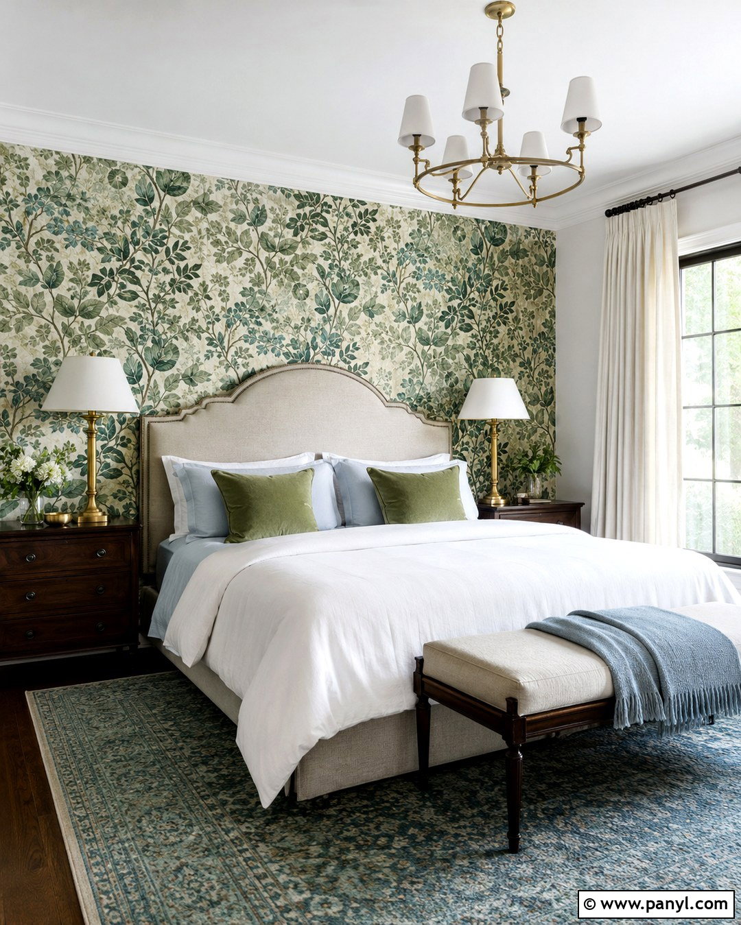 Green Wallpaper Headboard Wall - 20 Green Headboard Wall Ideas
