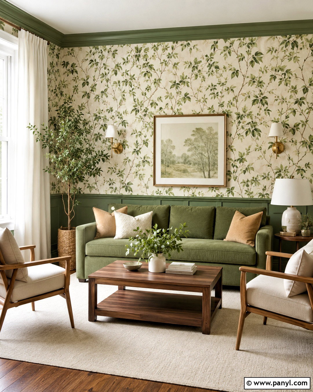 Green Wallpaper Room - 40 green wall room ideas