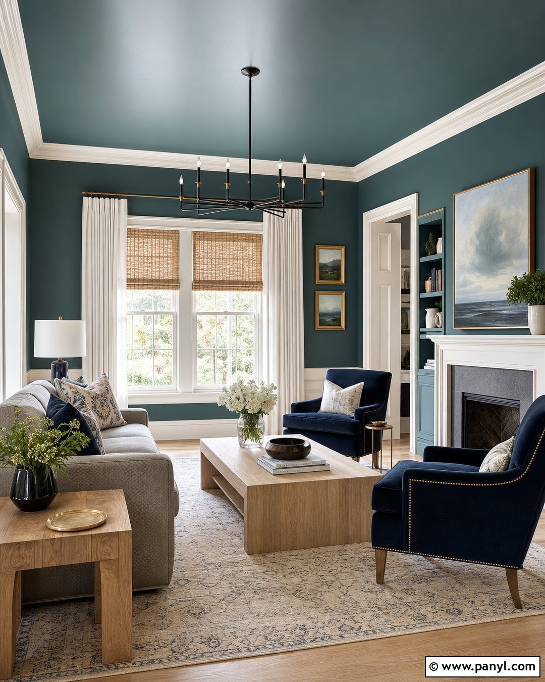 Green Walls And Ceiling With White Trim - 30 green walls and ceiling ideas