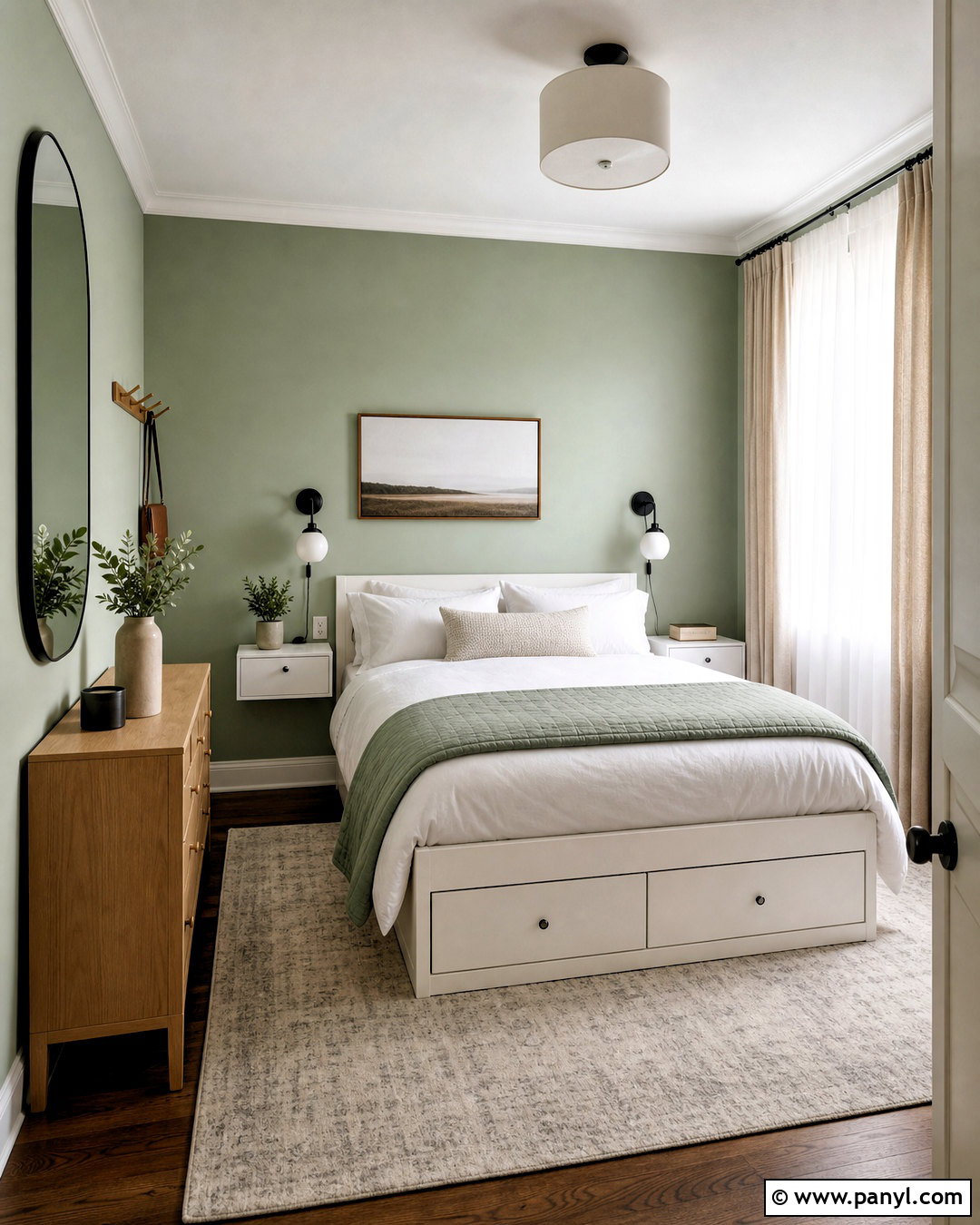 Green Walls For A Small Bedroom - 20 bedroom ideas green walls