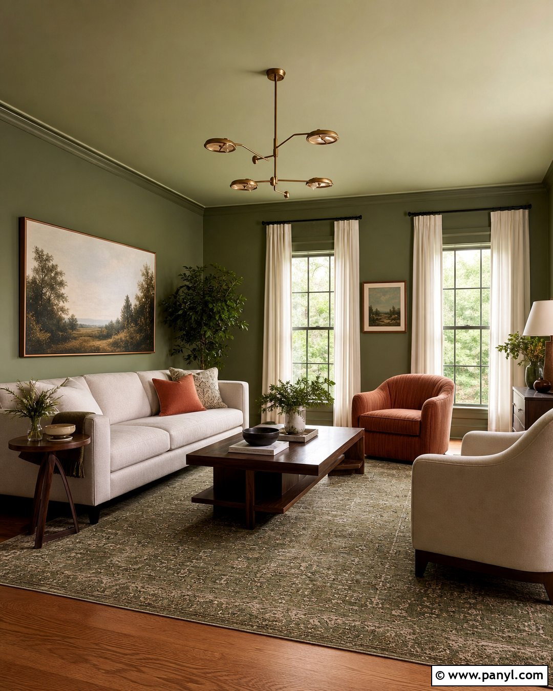 Green Walls With A Lighter Green Ceiling - 30 green walls and ceiling ideas