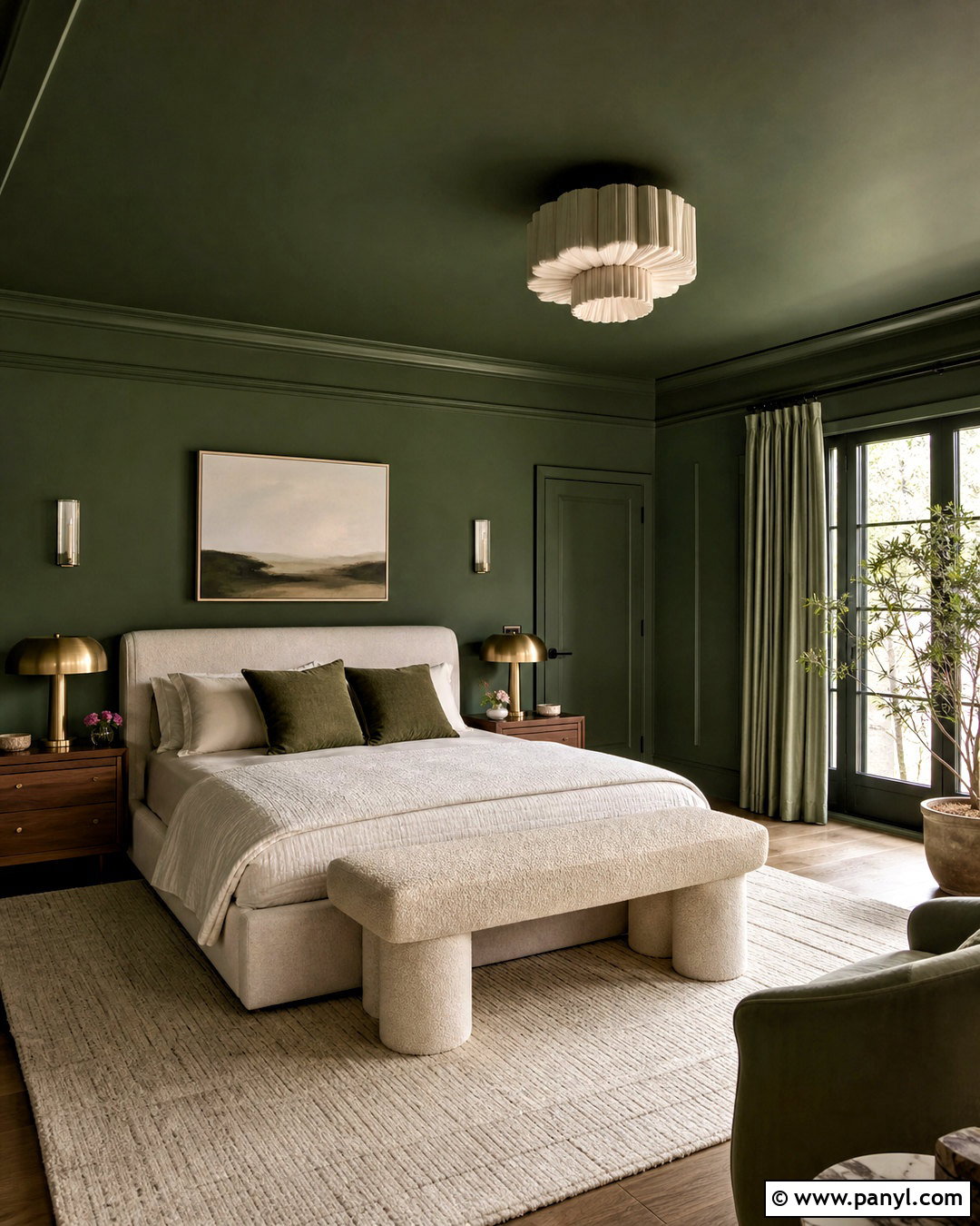 Green Walls With A Painted Ceiling - 20 bedroom ideas green walls