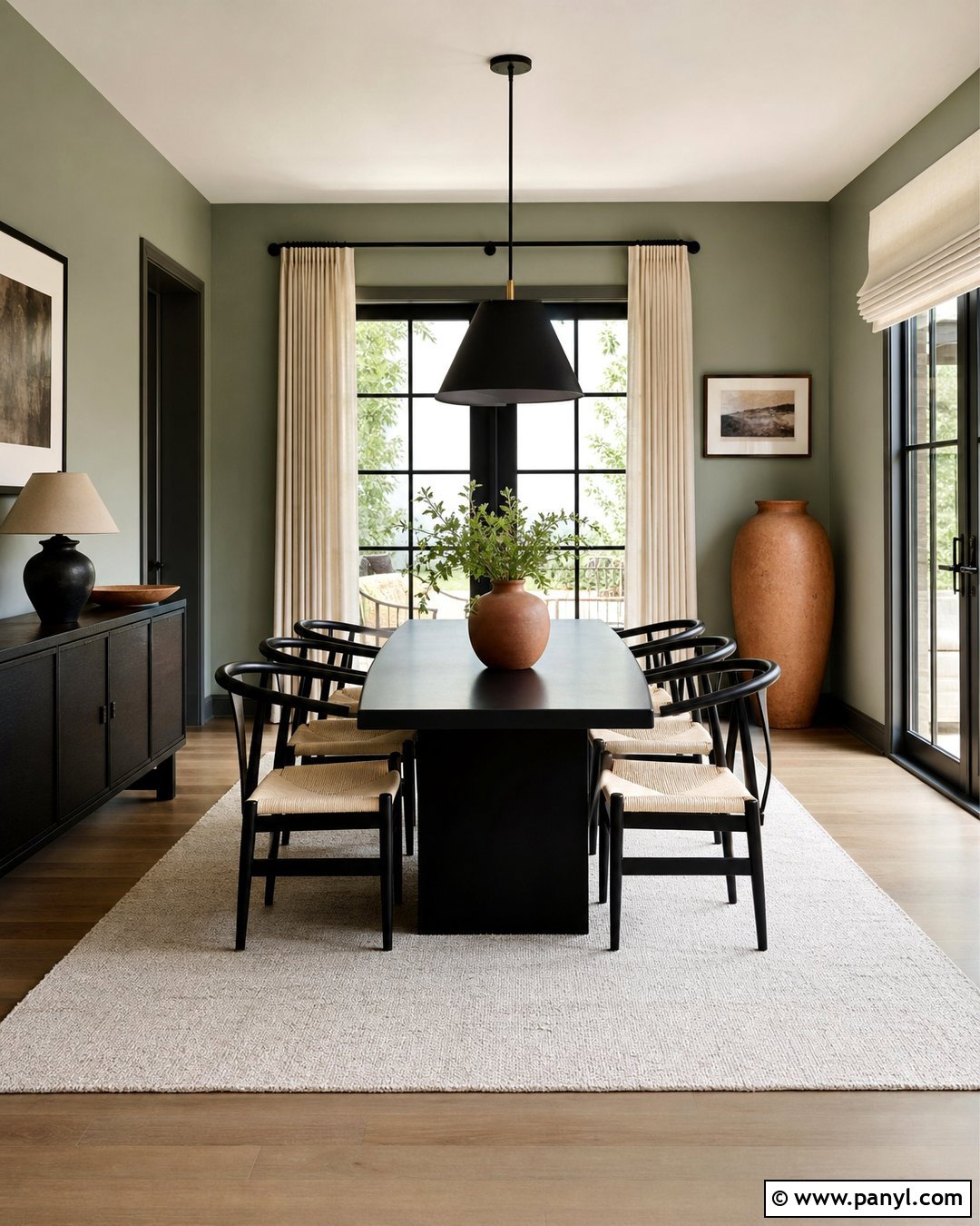 Green Walls With Black Furniture - 45 green painted walls