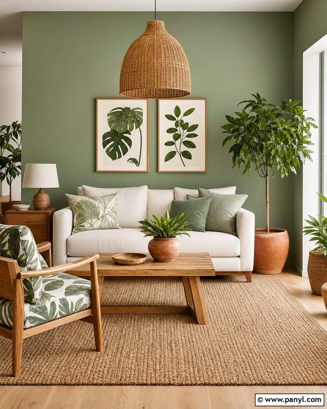Green Walls With Botanical Decor - 20 How To Decorate A Room With Green Walls
