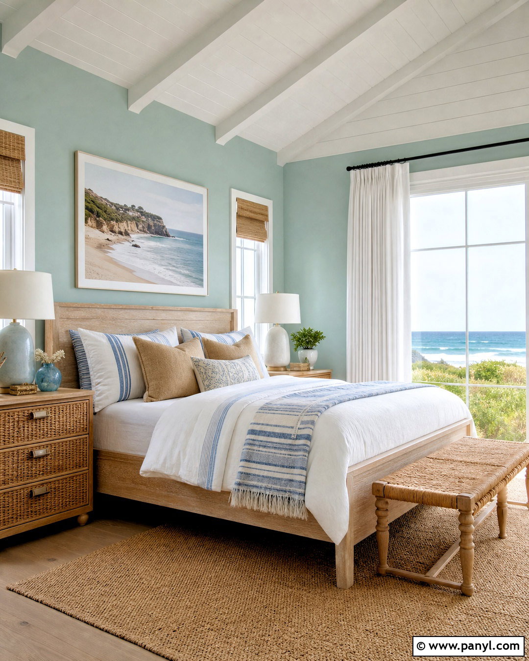 Green Walls With Coastal Bedroom Decor - 20 bedroom ideas green walls