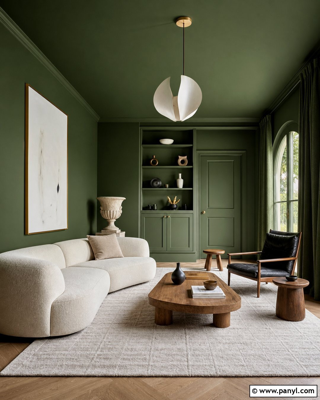Green Walls With Color Drenched Trim - 20 How To Decorate A Room With Green Walls