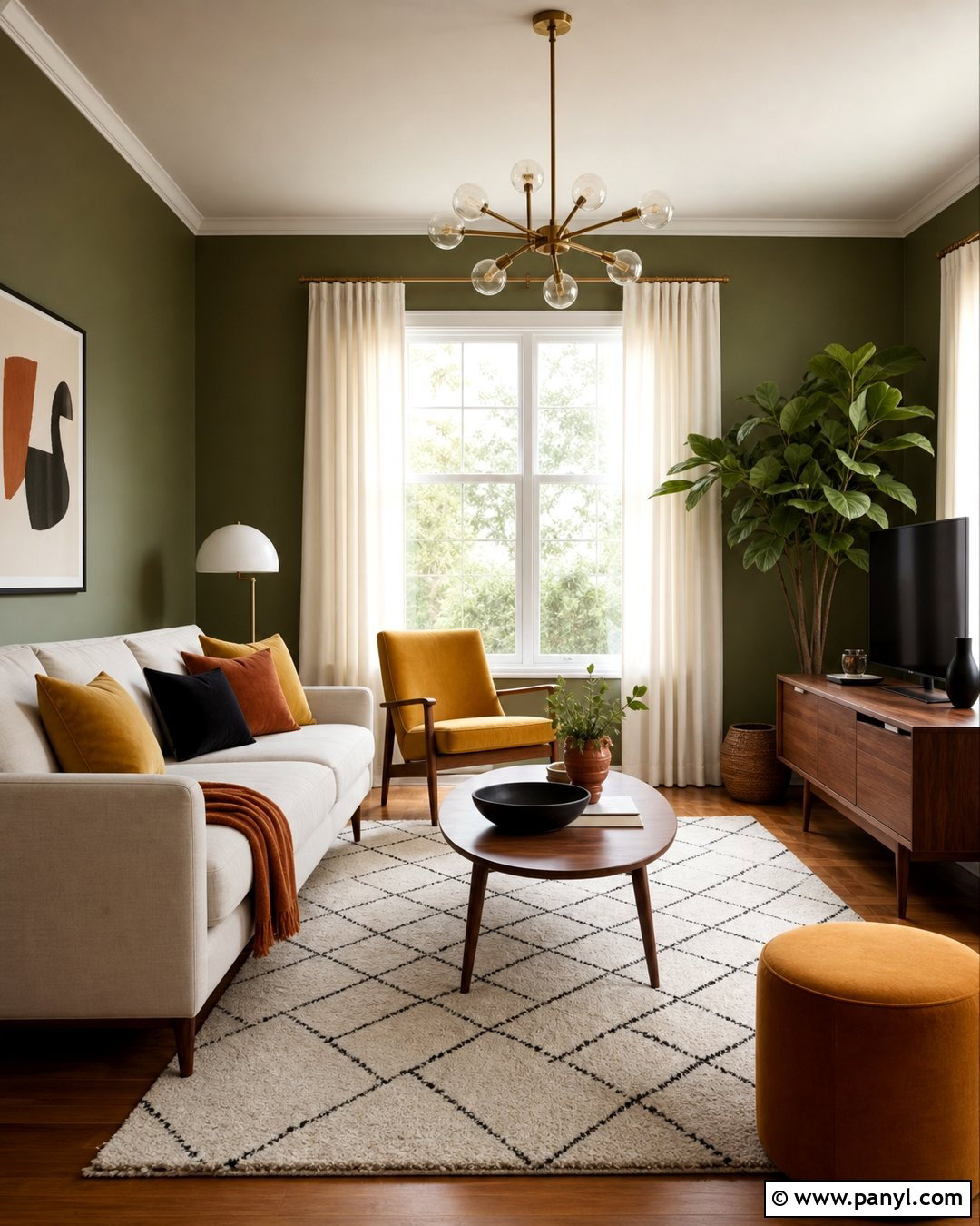 Green Walls With Mustard Yellow Accents - 20 How To Decorate A Room With Green Walls