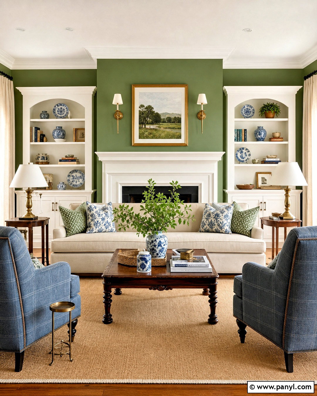 Green Walls With White Trim Living Room - 20 green walls living room ideas