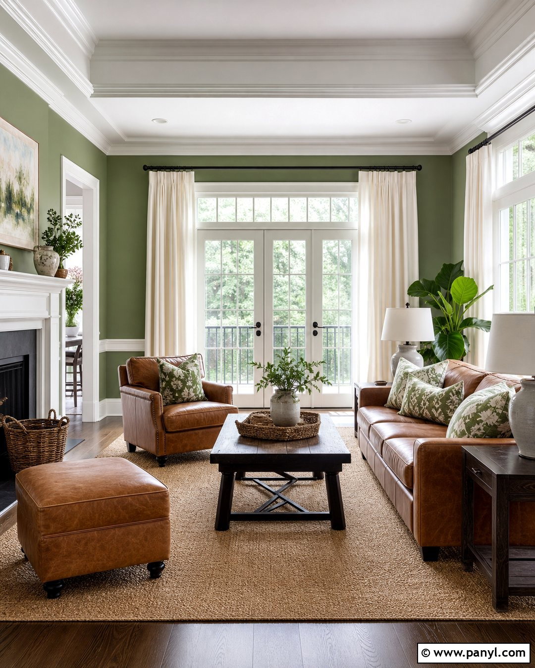 Green Walls With White Trim - 20 How To Decorate A Room With Green Walls