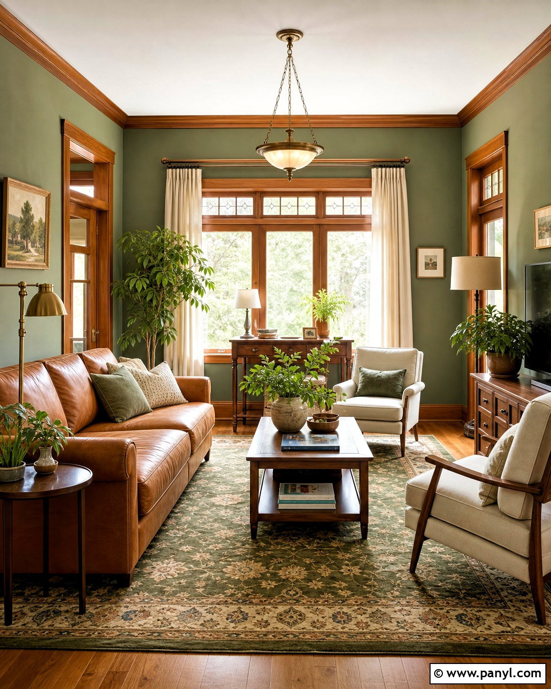 Green Walls With Wood Trim - 20 wood trim interior ideas