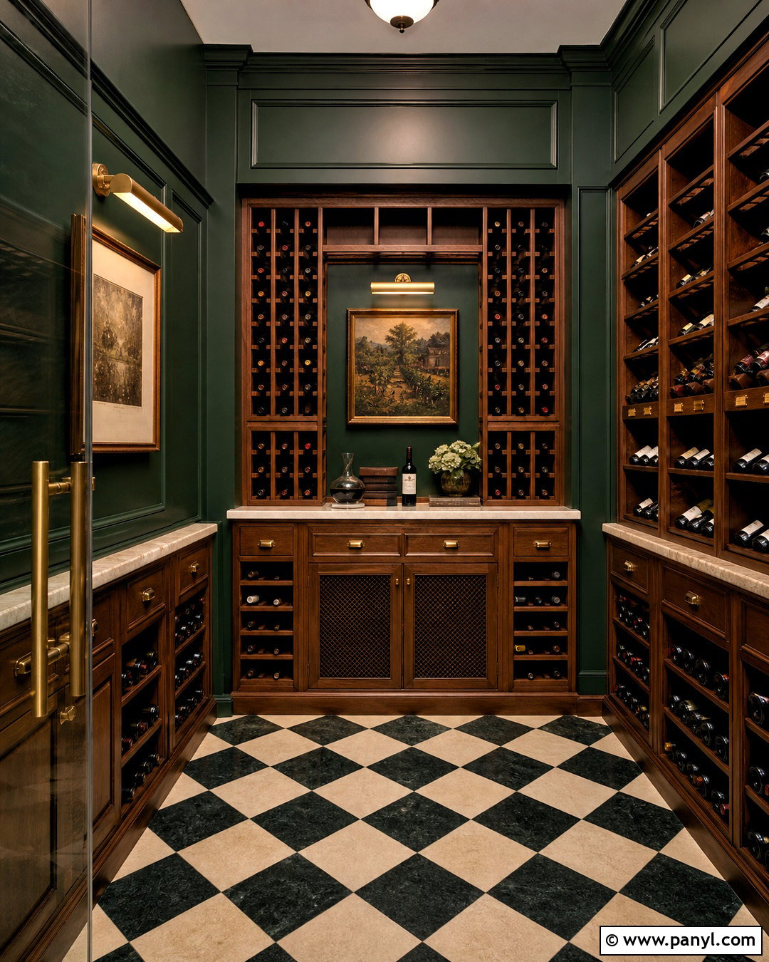 Green Wine Cellar Wall - 20 wine cellar wall ideas