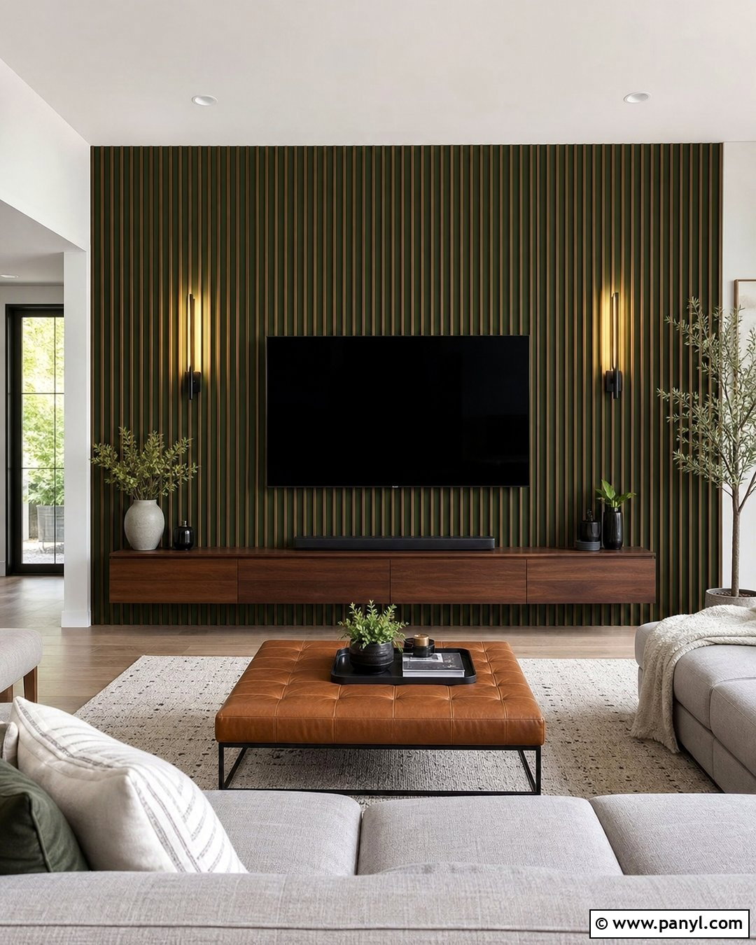 Green Wood Slat Accent Wall - 30 Accent Wall Green Ideas