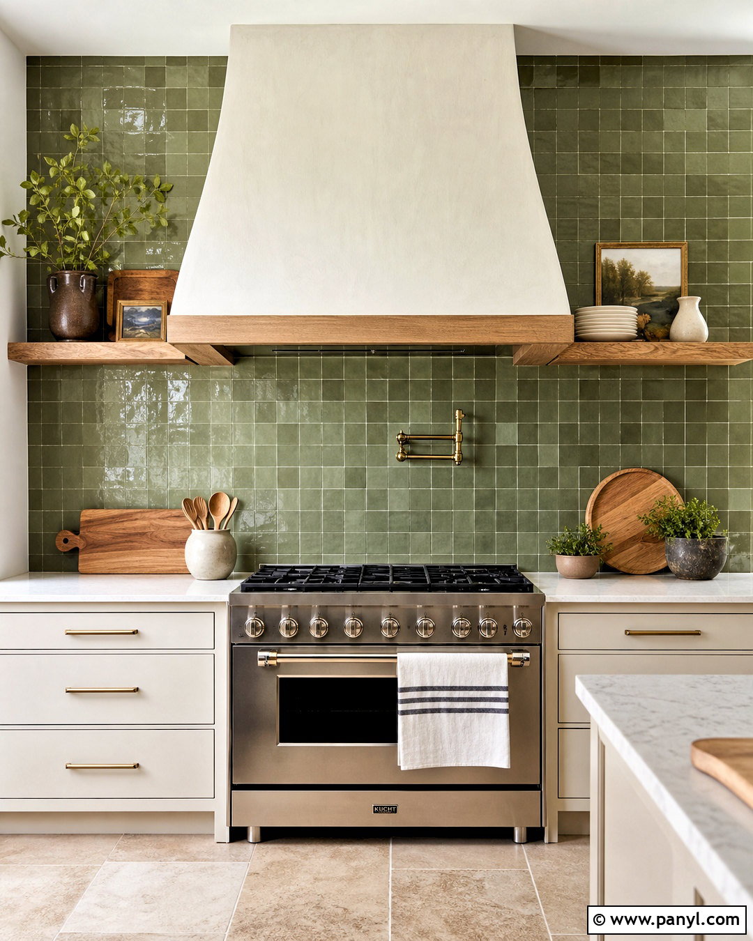 Green Zellige Tile Kitchen Accent Wall - 20 kitchen accent wall ideas