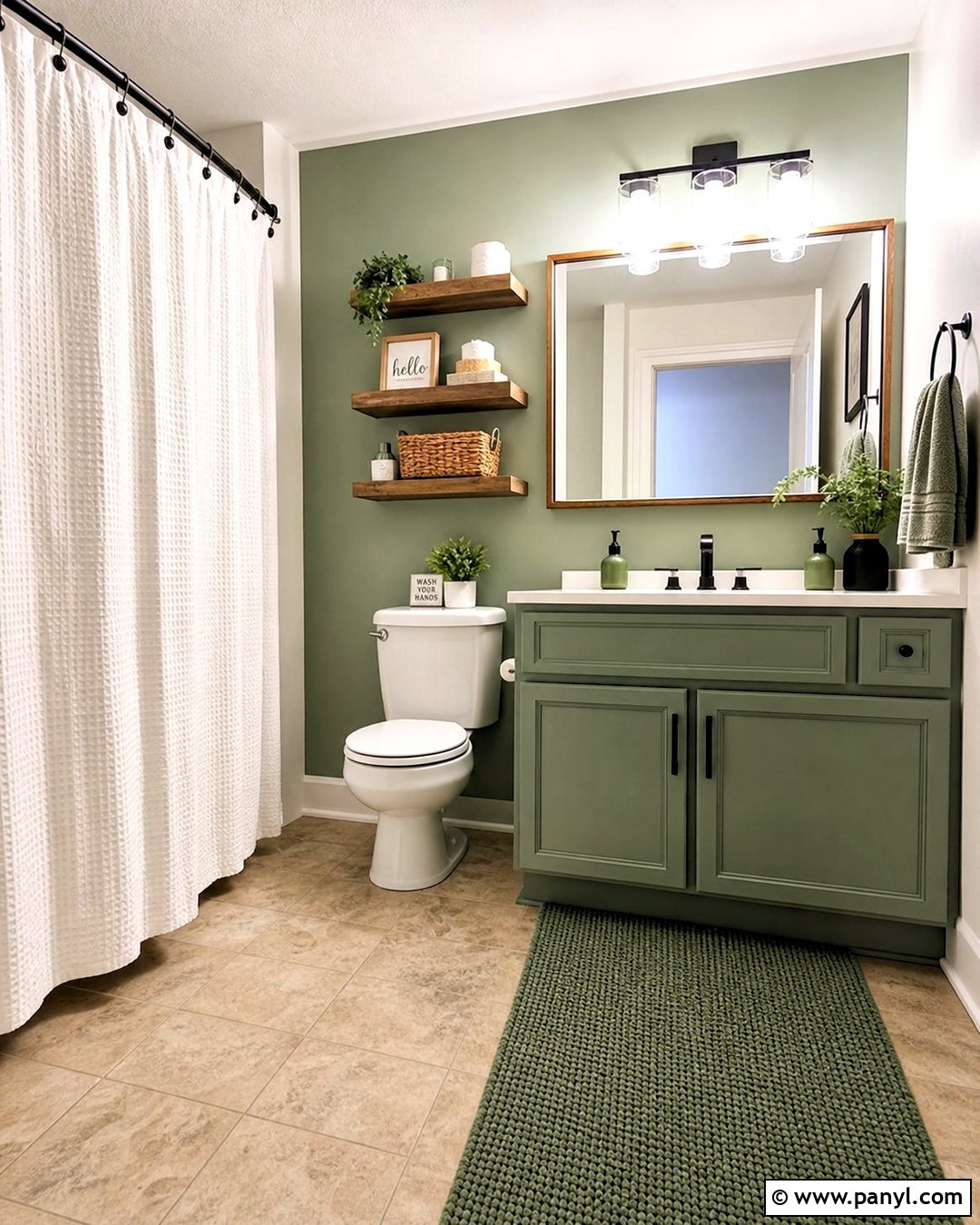 Green and White Budget Bathroom - 20 green white bathroom ideas