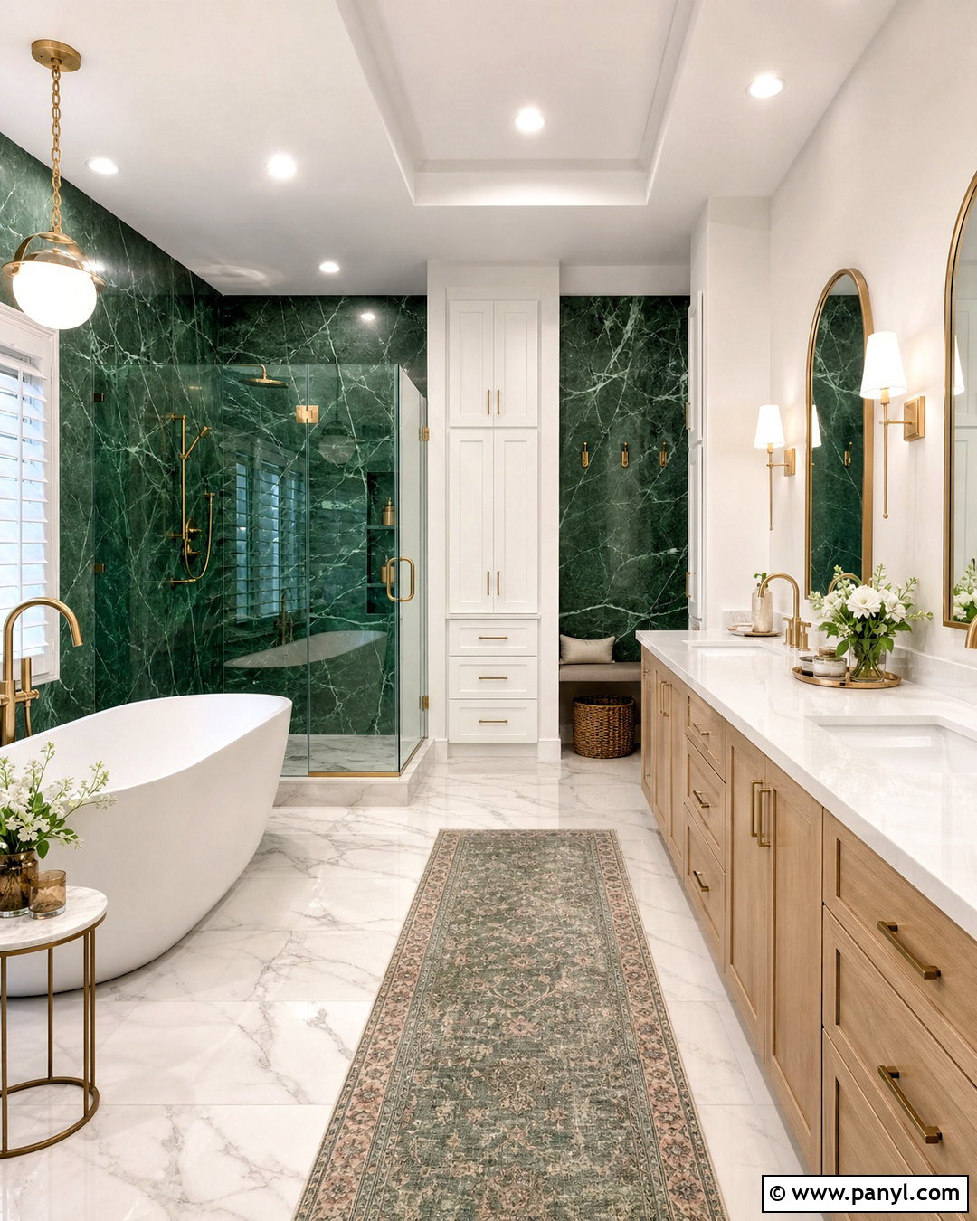 Green and White Luxury Bathroom - 20 green white bathroom ideas
