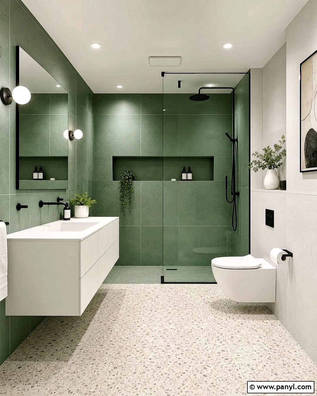 Green and White Modern Bathroom - 20 green white bathroom ideas
