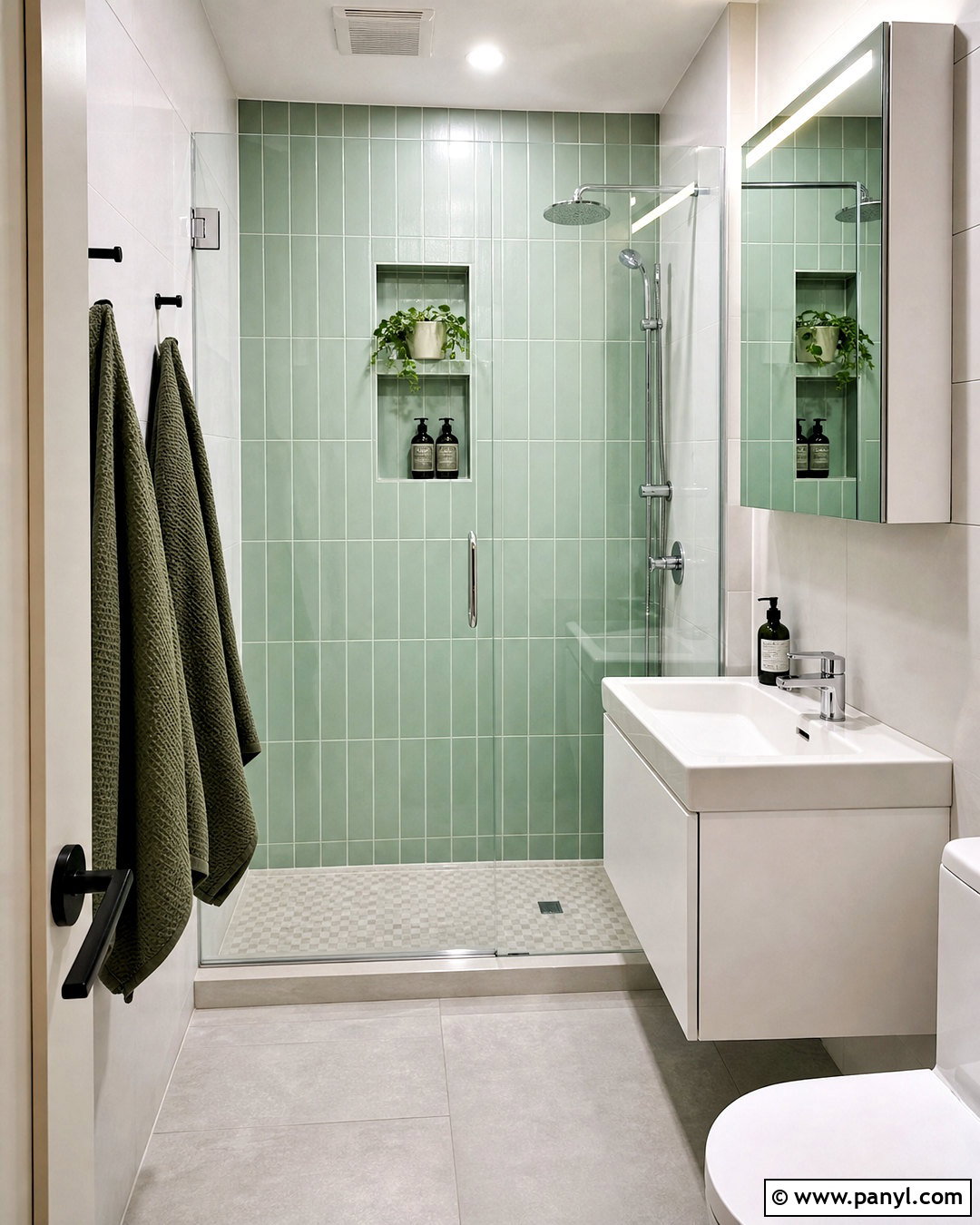 Green and White Small Bathroom - 20 green white bathroom ideas