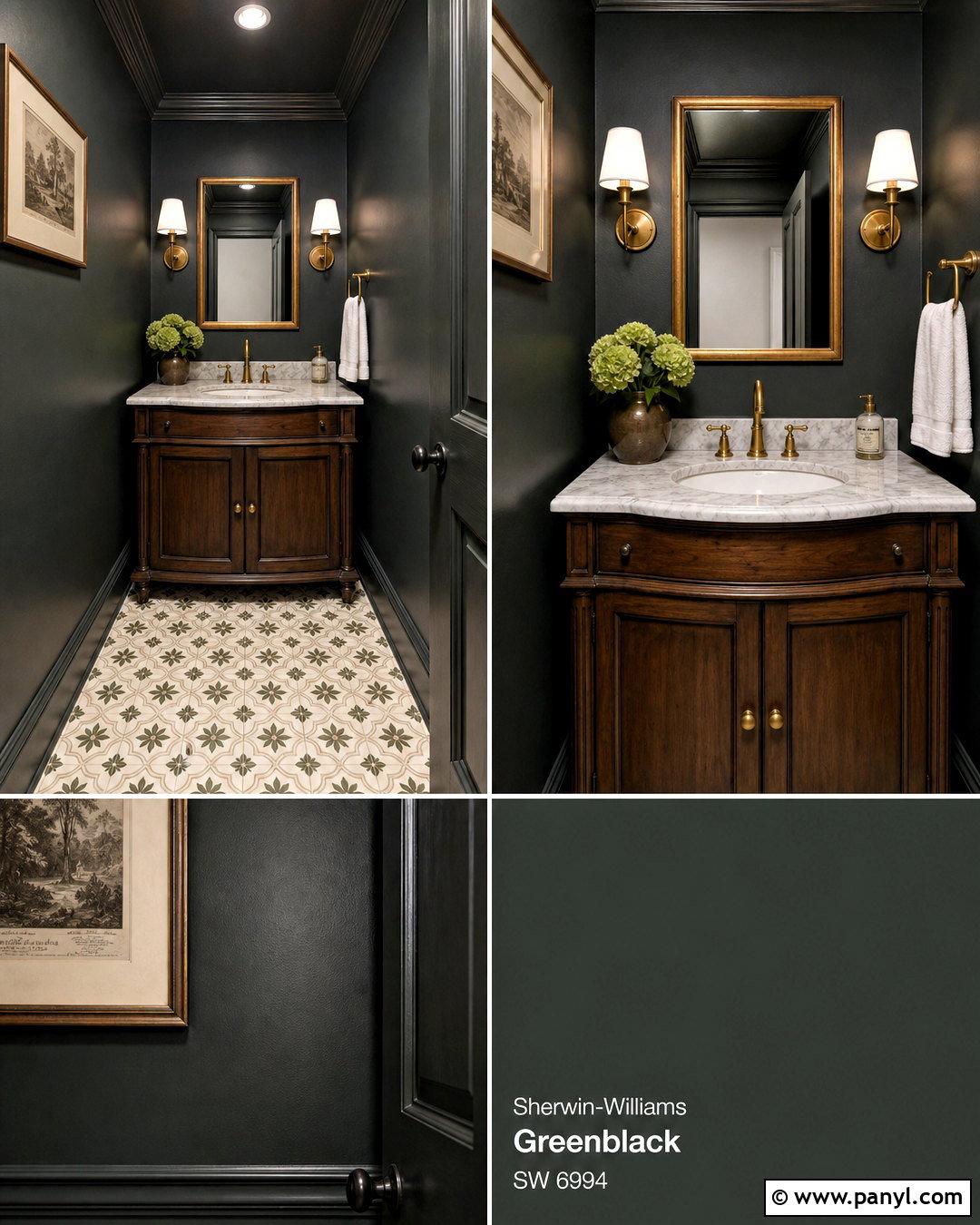 Greenblack Powder Room - 20 sherwin williams green black ideas