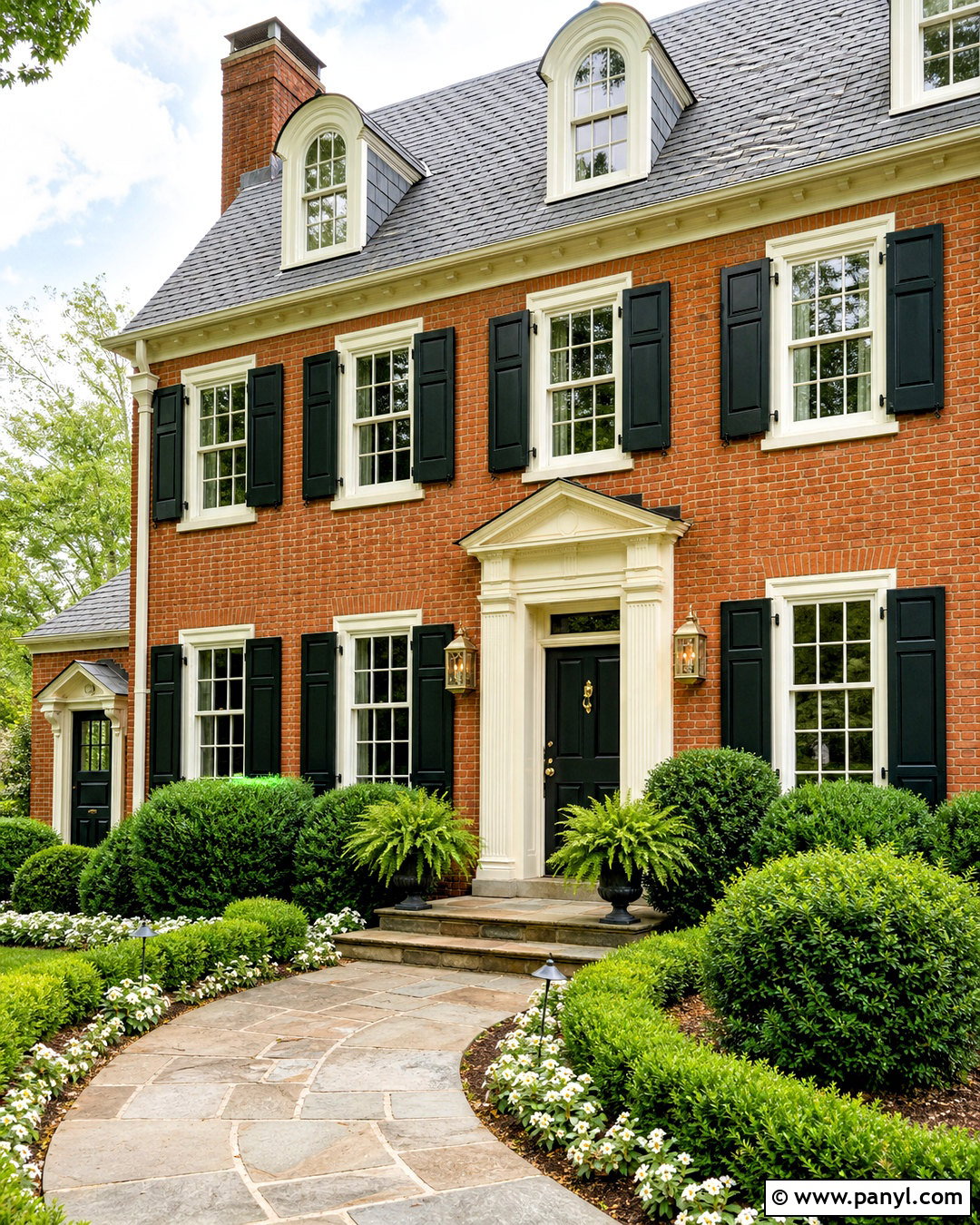 Greenblack Shutters On Brick - 20 greenblack sherwin williams ideas