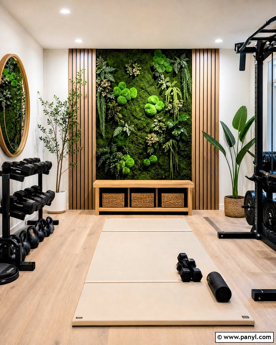 Greenery Home Gym Accent Wall - 20 home gym accent wall ideas