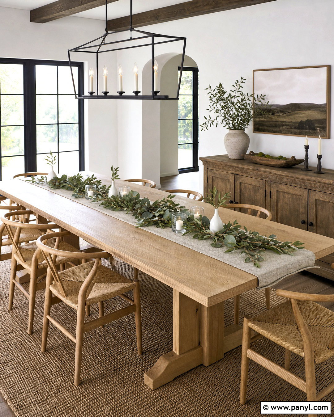 Greenery Runner Table Centerpiece - 20 table centerpieces for home ideas