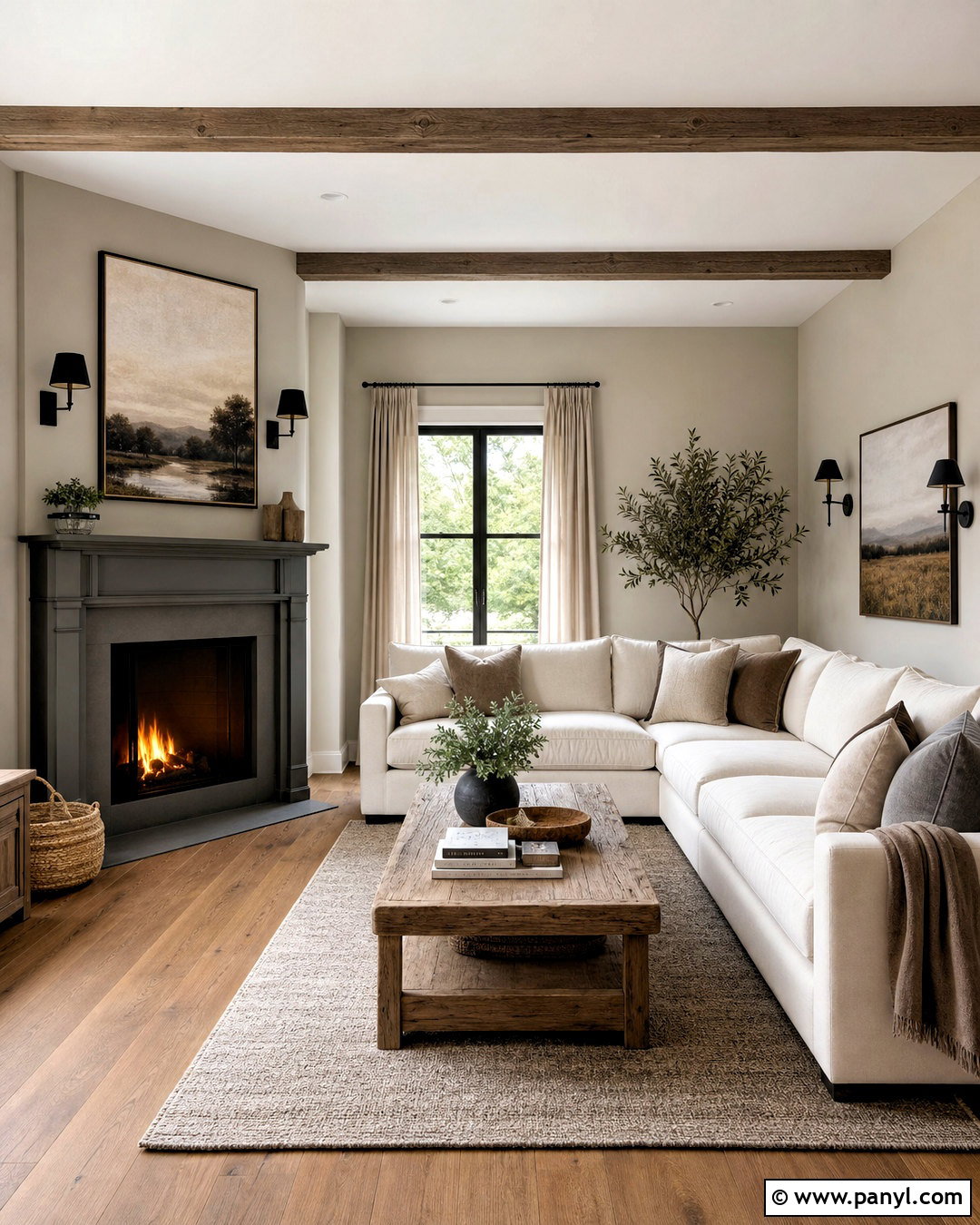 Greige And Charcoal Farmhouse Living Room Palette - 20 farmhouse color palette living room ideas