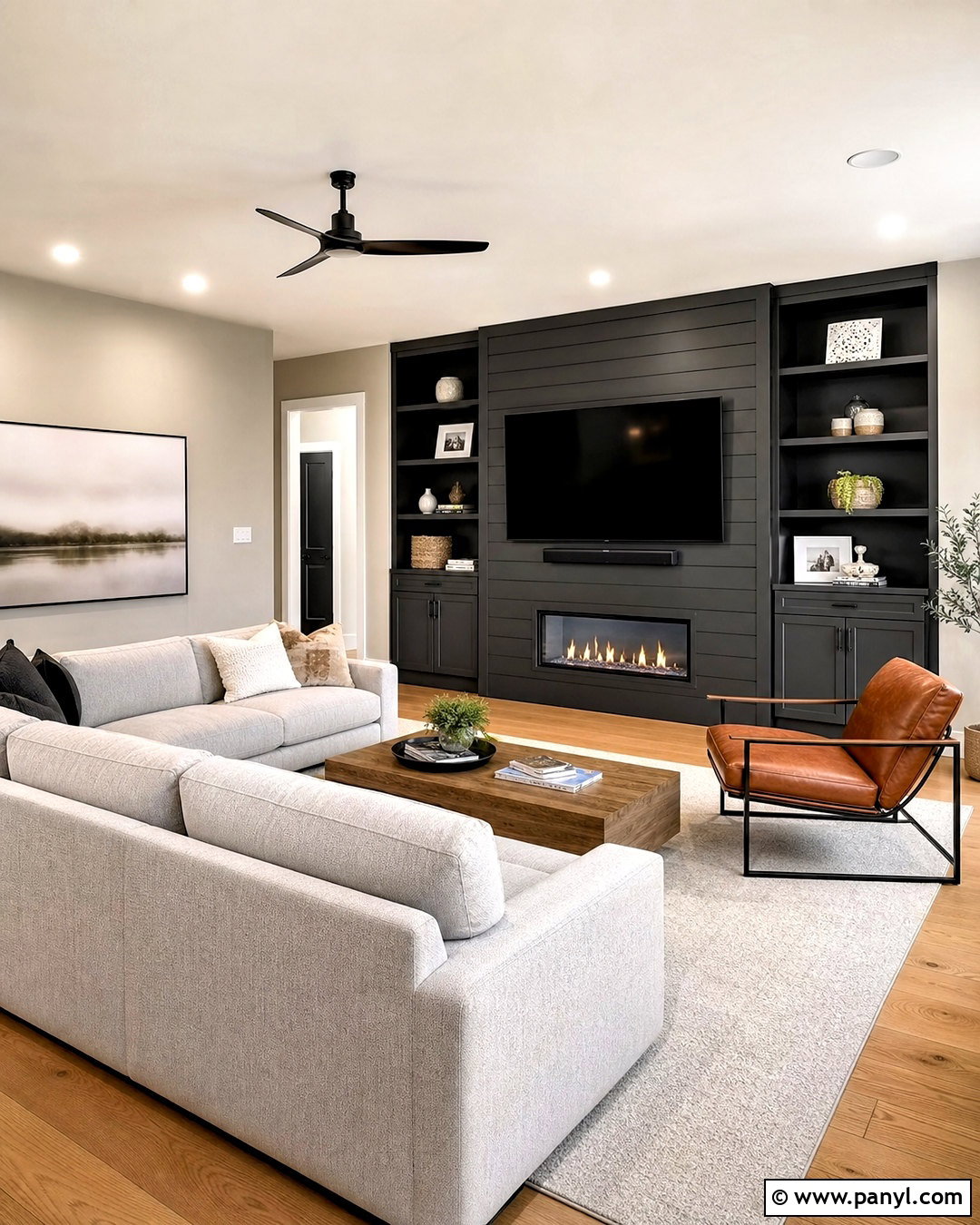 Greige And Charcoal Hall Walls - 20 hall painting wall colors combination ideas