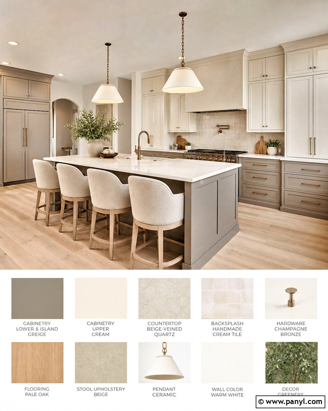 Greige And Cream Kitchen Palette - 20 kitchen colour palettes