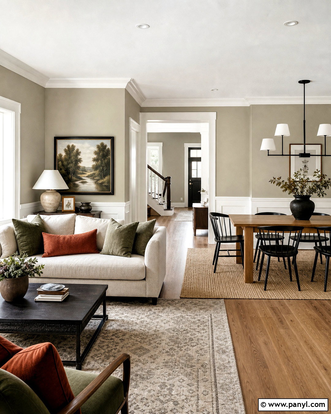Greige And Crisp White Wall Combination - 20 wall painting colour combination ideas