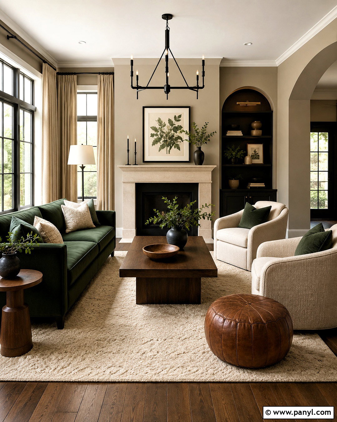 Greige And Forest Green Living Room - 20 color combinations home living rooms