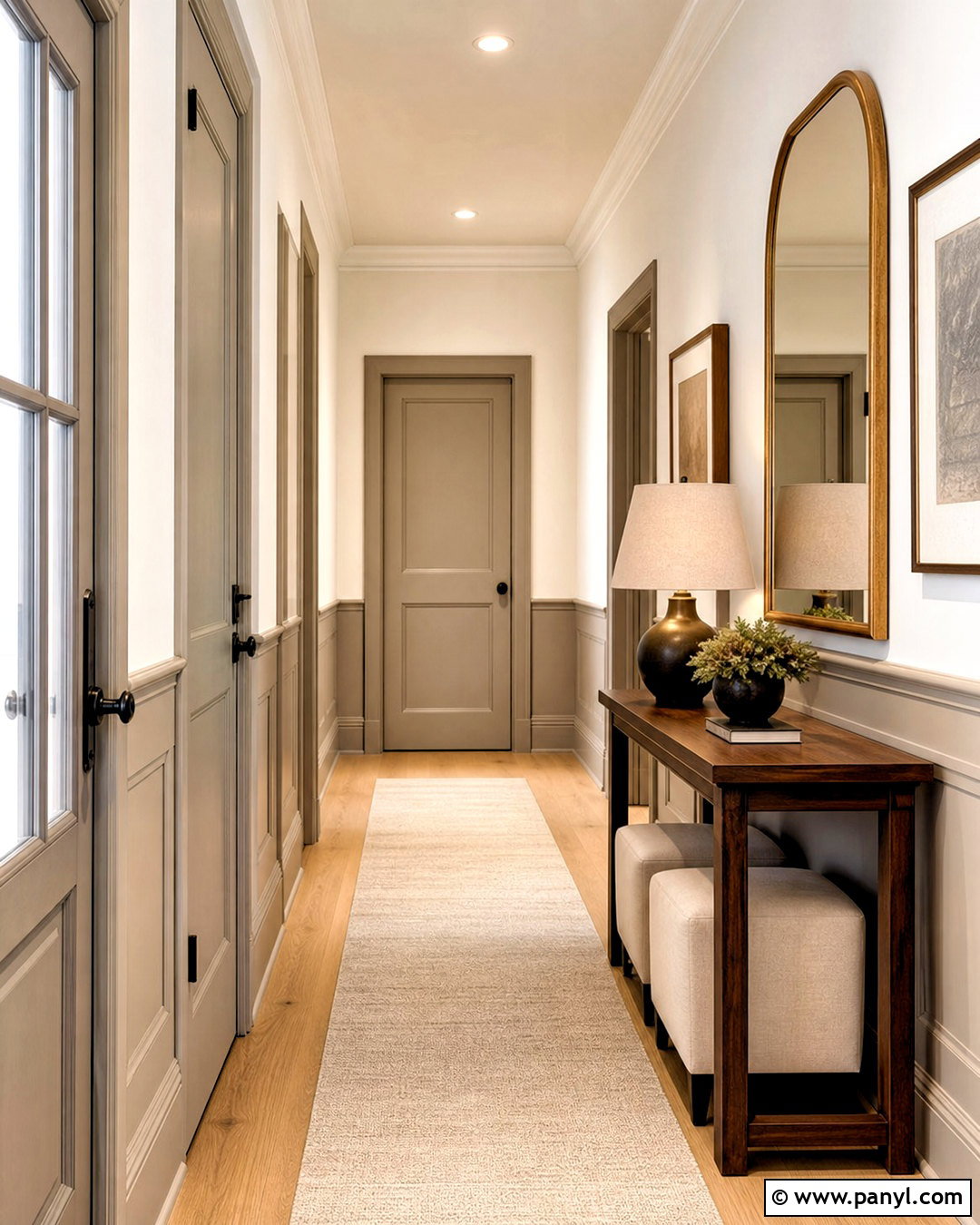 Greige And Ivory Hallway - 20 two tone hallway ideas