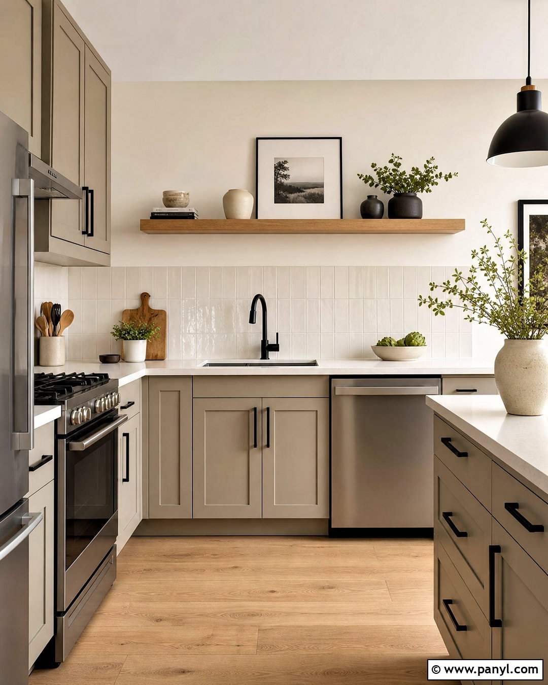 Greige And Matte Black Small Kitchen - 20 small kitchen colors schemes