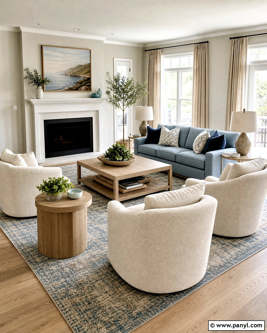 Greige And Soft Blue Sitting Room Color Scheme - 20 sitting room ideas color schemes