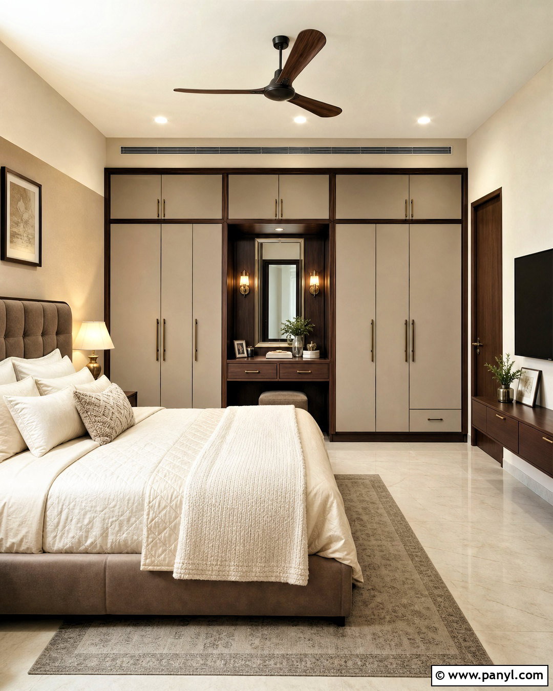 Greige And Walnut Bedroom Cupboards - 20 bedroom cupboards colour combination ideas
