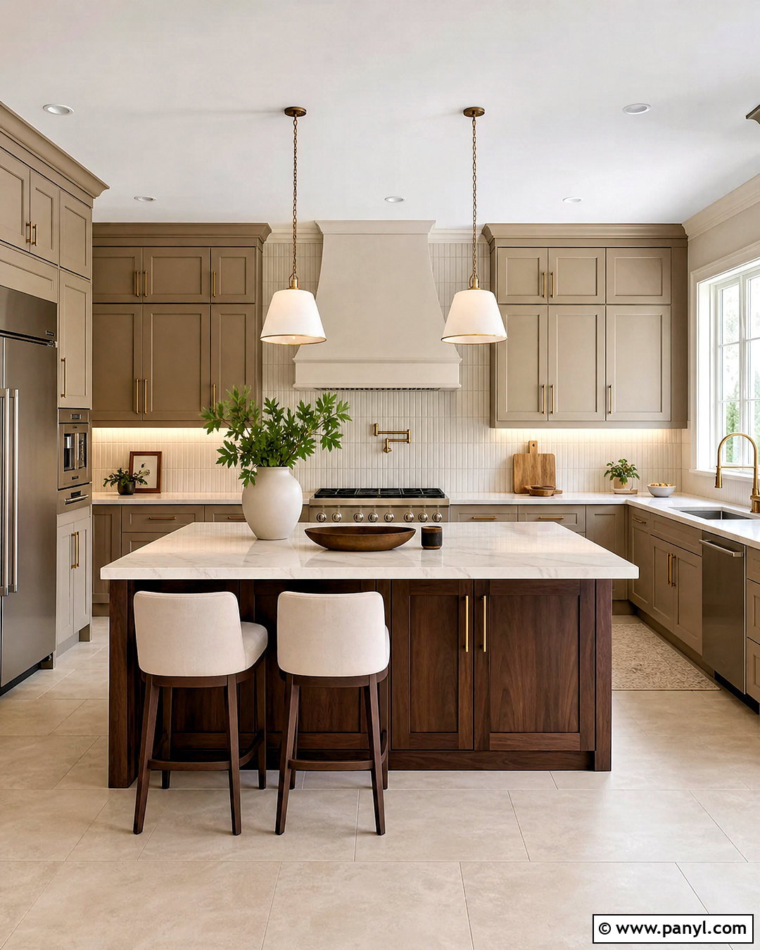 Greige And Walnut Kitchen Cabinets - 20 kitchen cabinets colour combinations