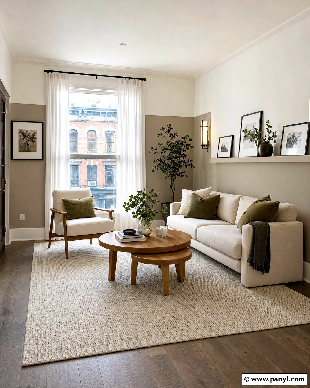 Greige And White Two Tone Living Room Walls - 20 two tone living room walls
