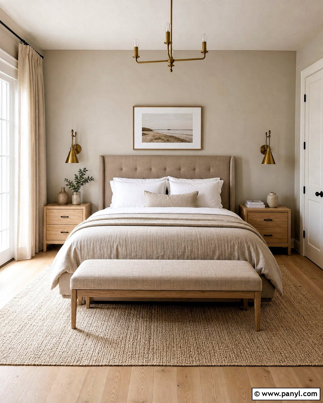 Greige Bedroom With Linen Bedding - 20 greige interior ideas