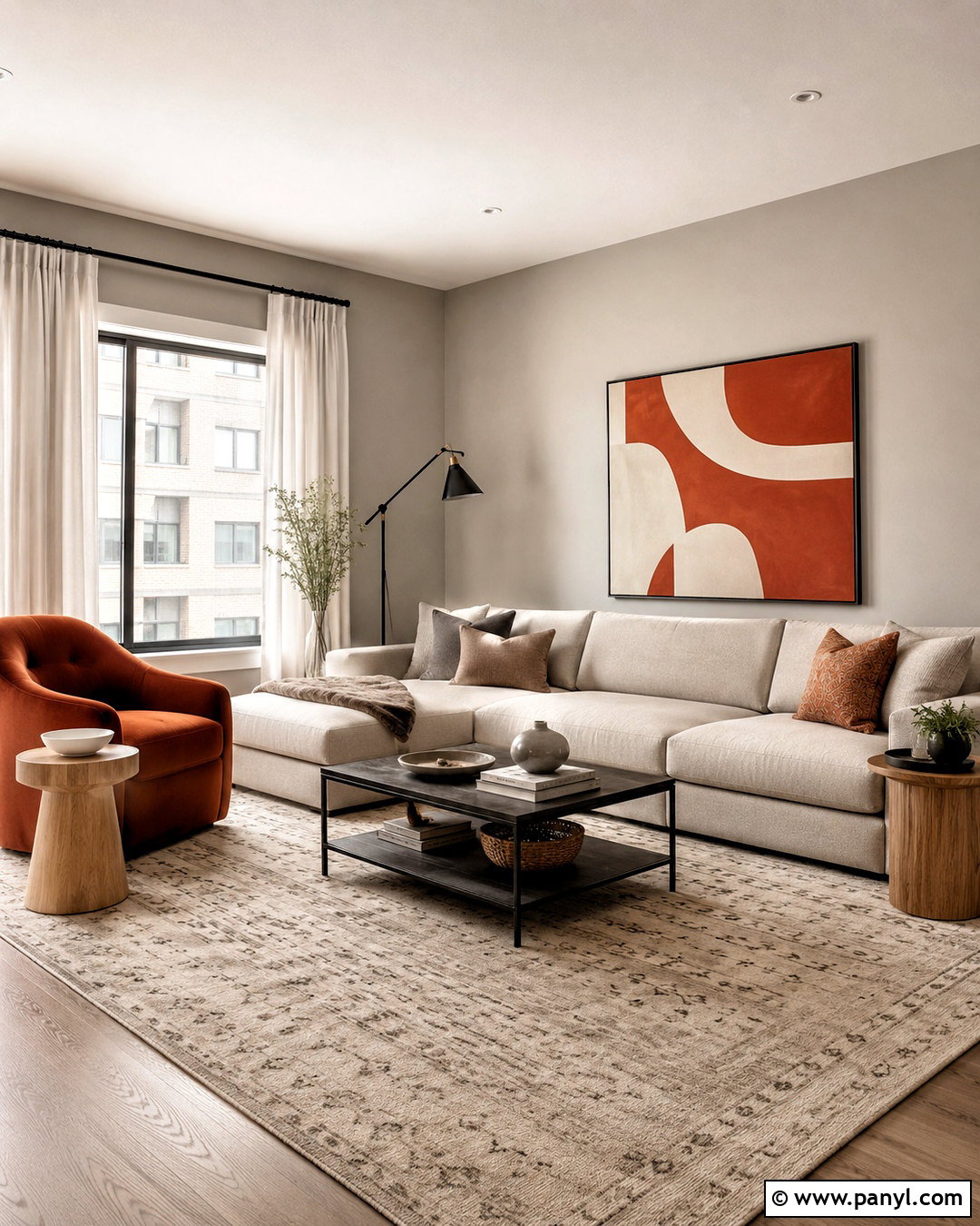 Greige Black And Rust Living Room Color Combination - 20 best color combinations for living room ideas