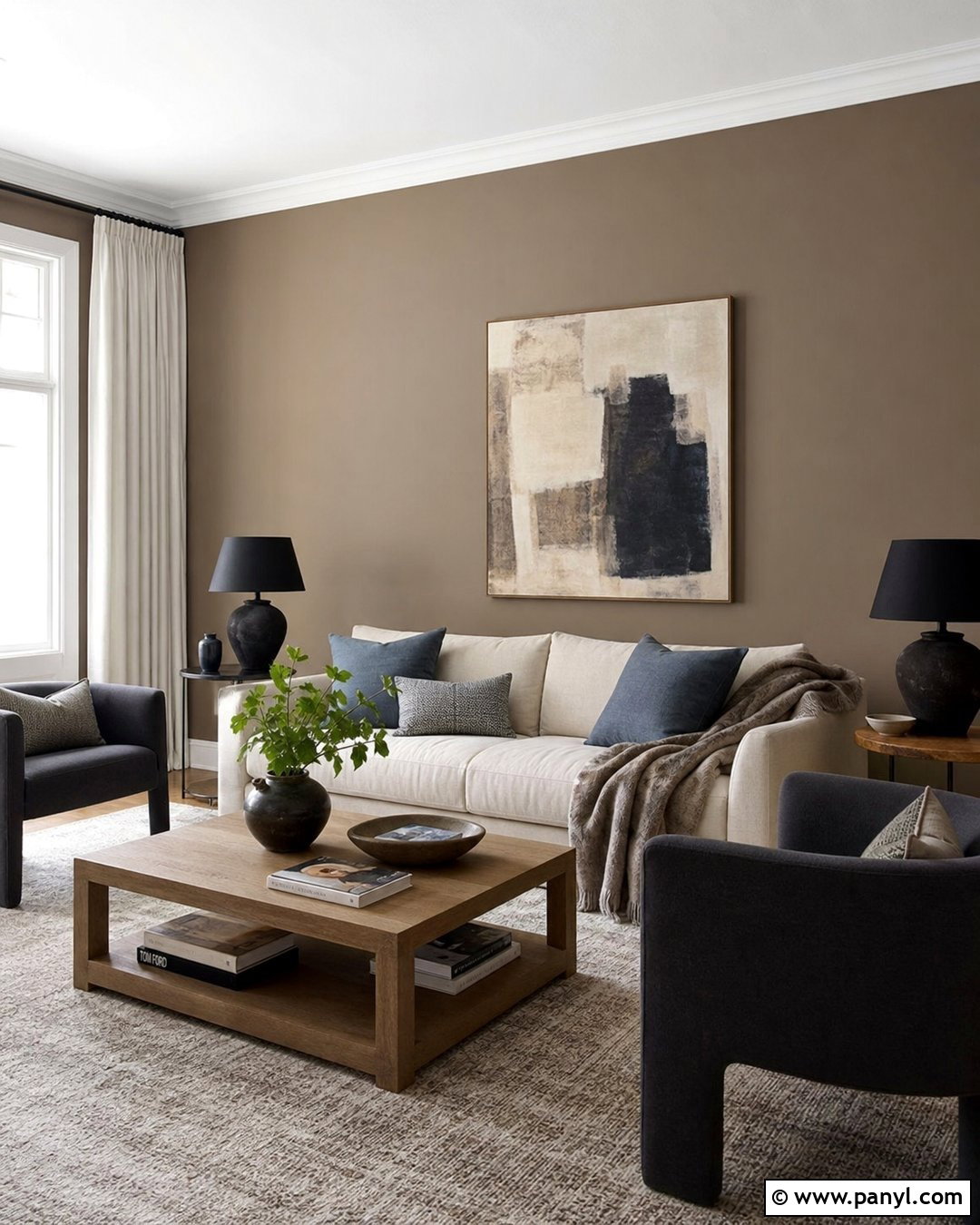 Greige Brown Living Room Walls - 35 Brown Wall Color Ideas