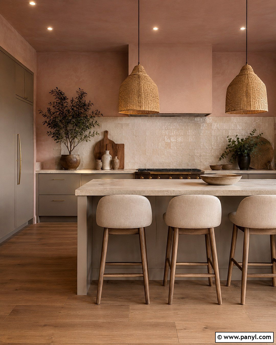 Greige Cabinets With Plaster Pink Walls - 20 grey kitchen pink walls