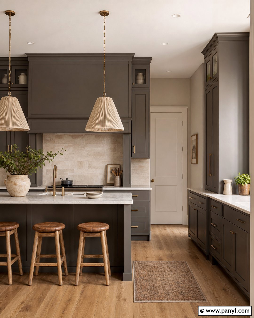 Greige Color Drench With Gray Kitchen Cabinets - 30 Gray Kitchen Cabinets Wall Color Ideas