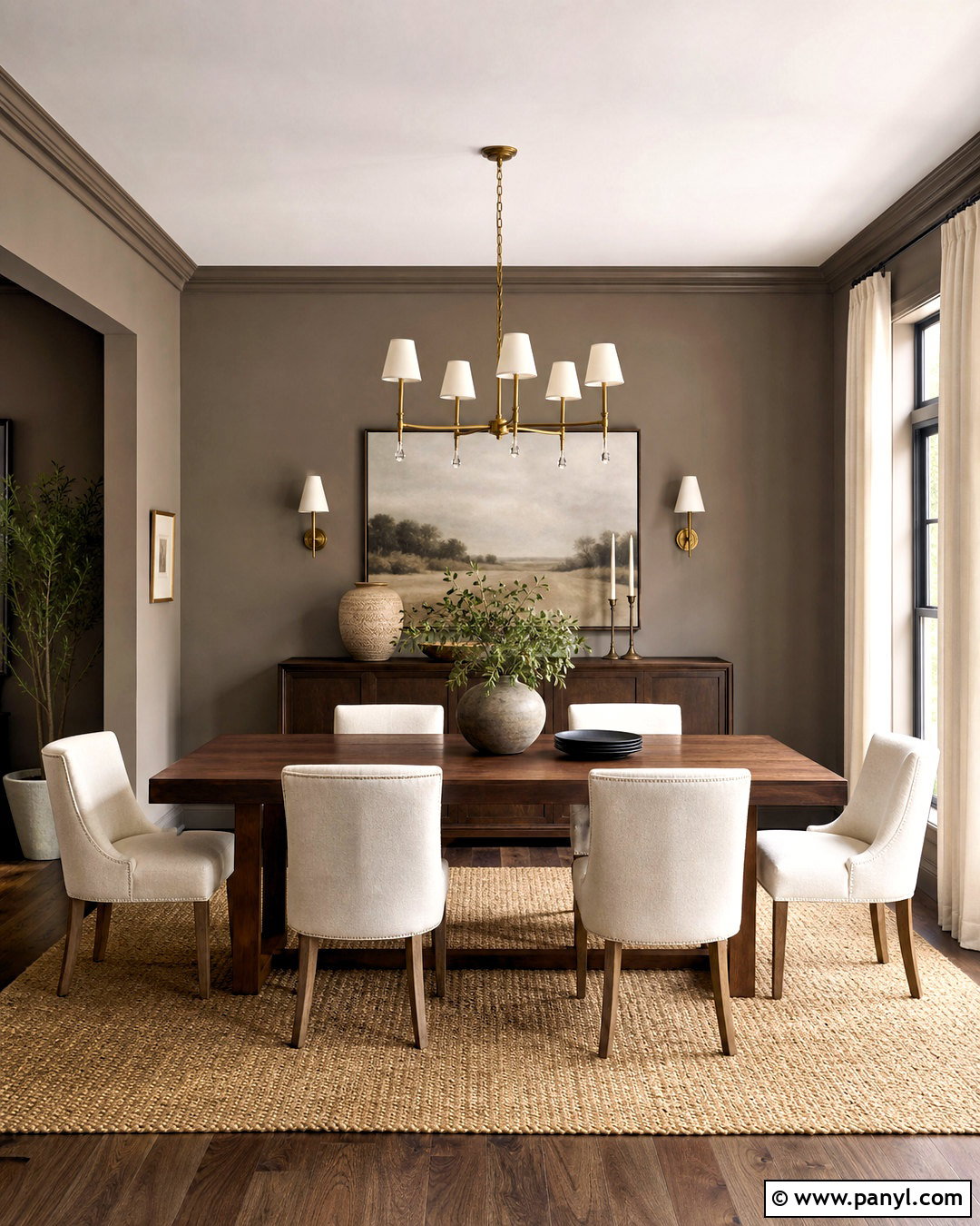 Greige Dining Room With Dark Wood - 20 greige interior ideas