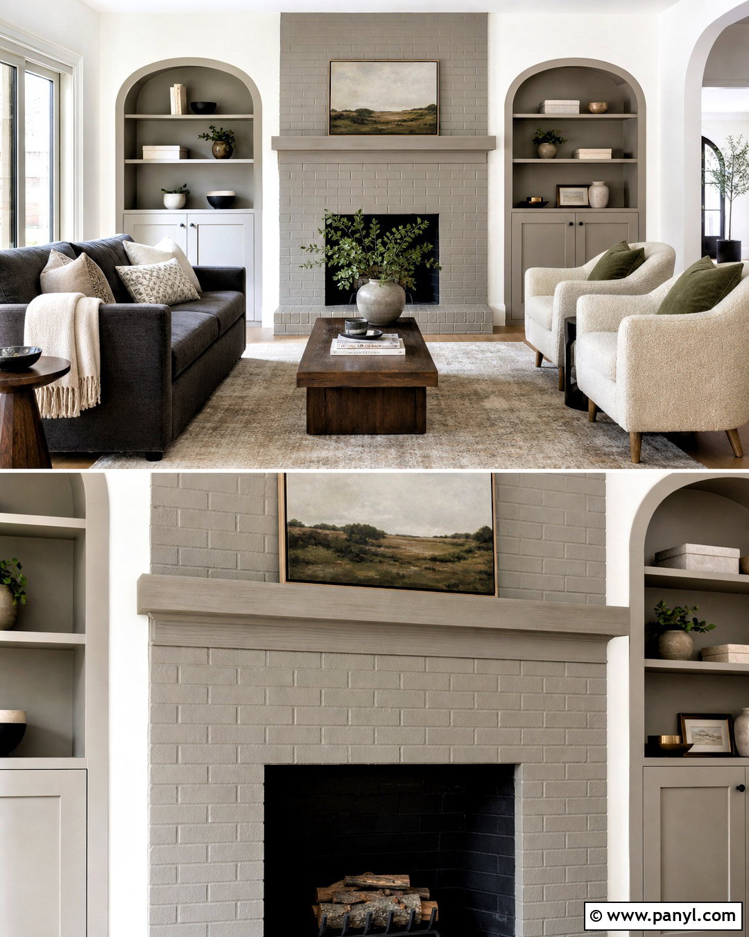 Greige Fireplace - 20 fireplace color ideas
