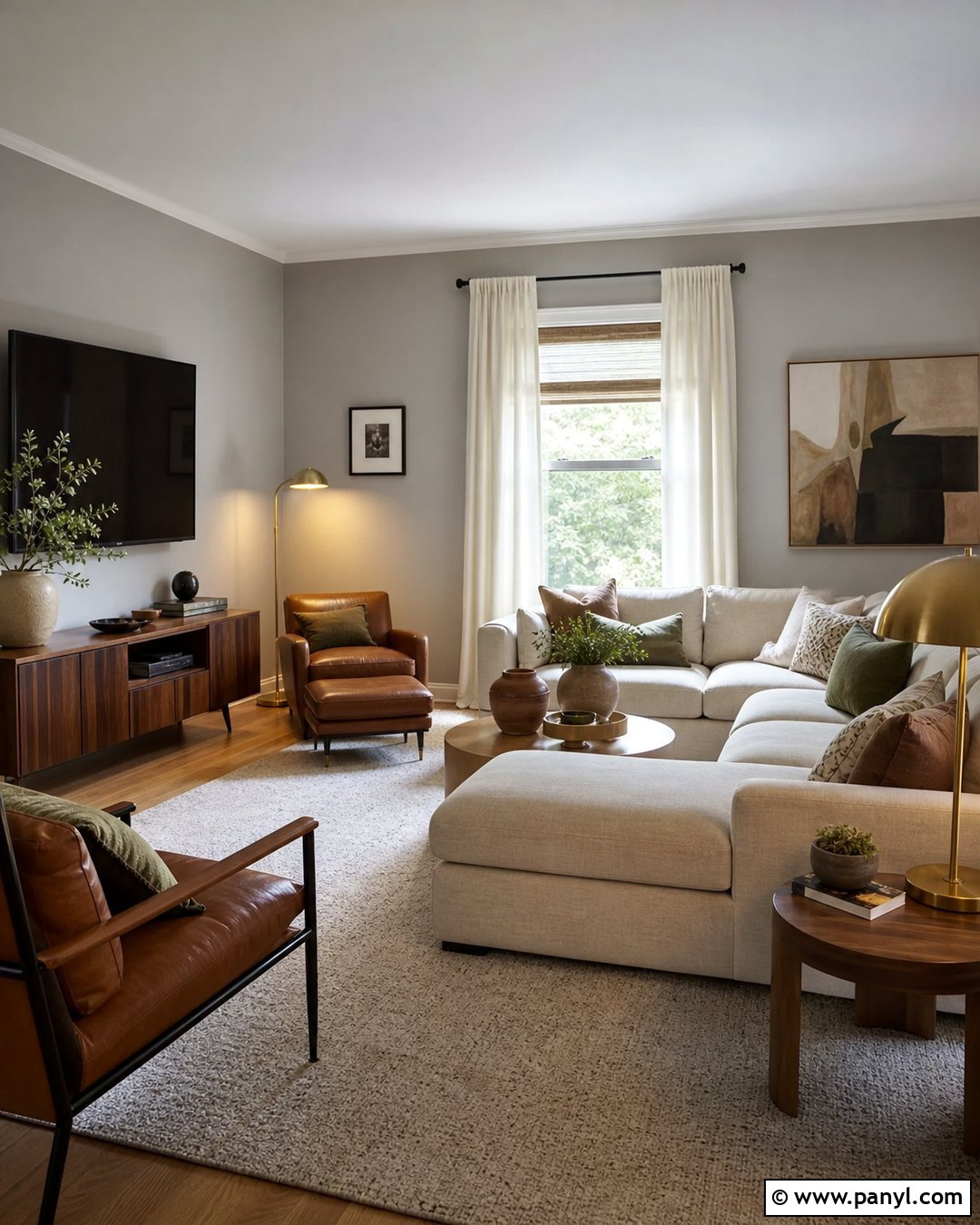 Greige Gray Painted Walls Living Room - 35 Gray Painted Walls