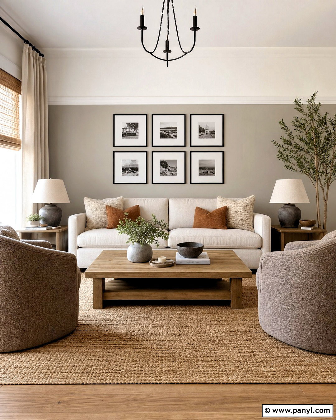 Greige Half Painted Wall Living Room - 20 half painted wall living room ideas