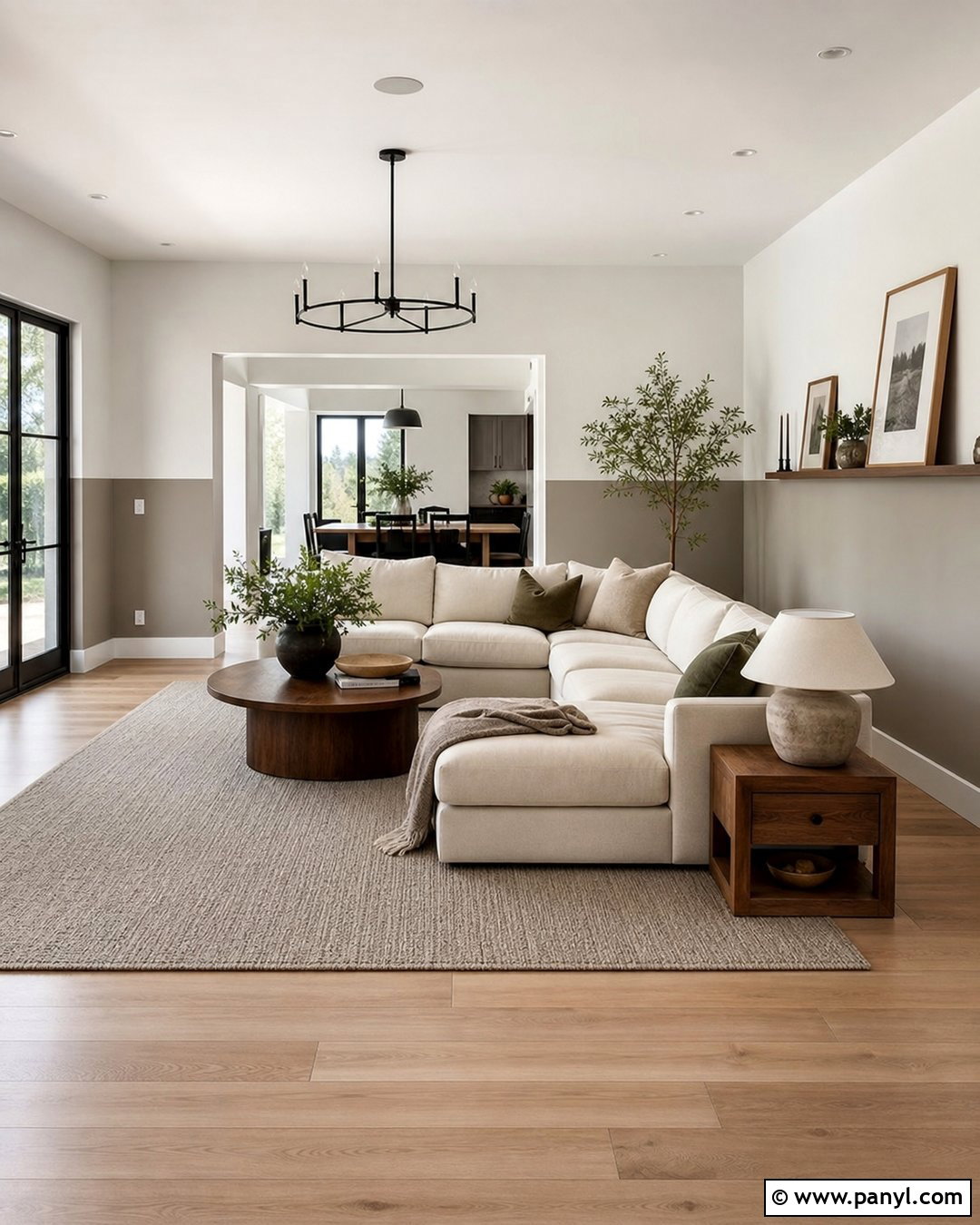 Greige Half Wall With Soft White - 25 Half Wall Color Ideas