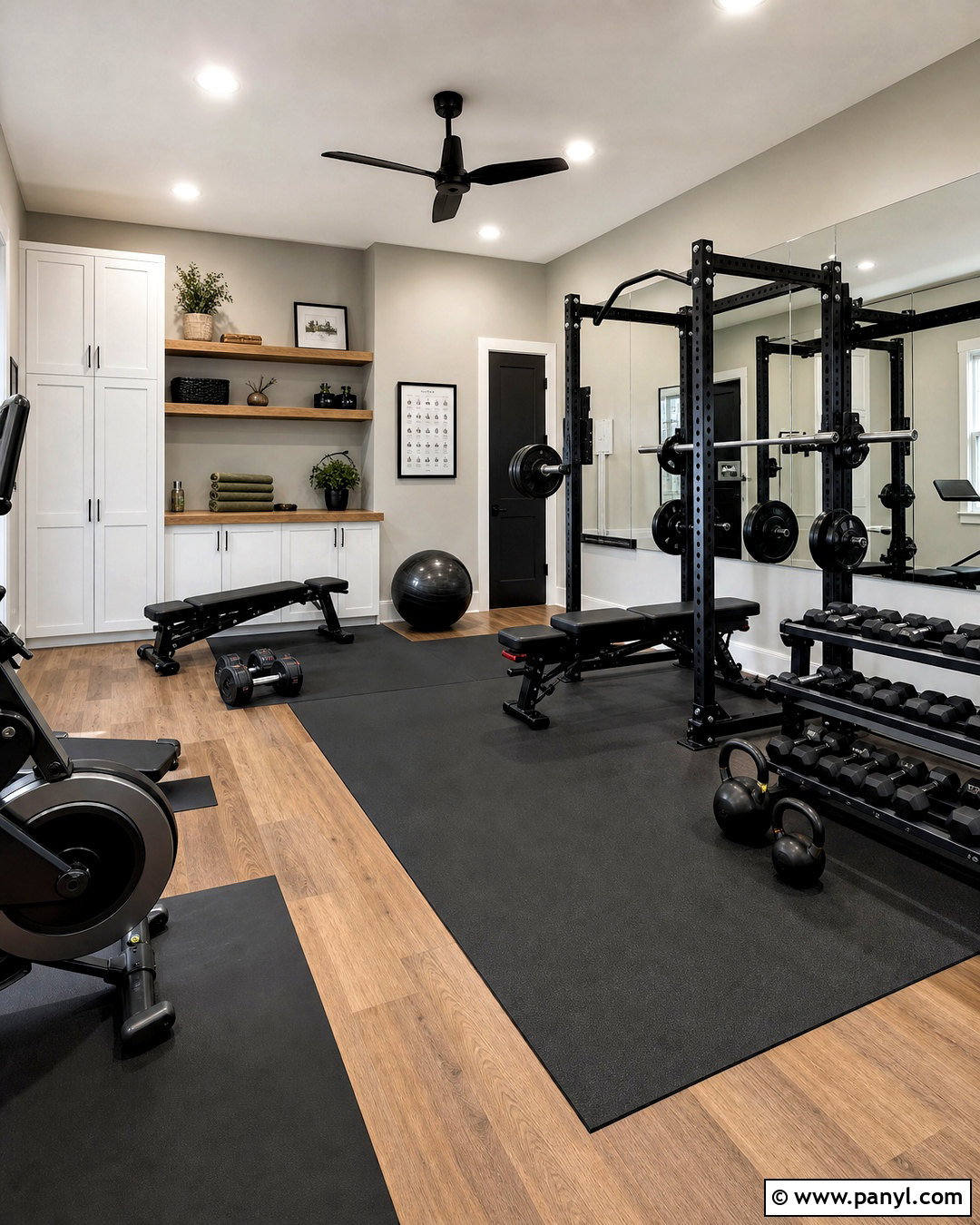 Greige Home Gym - 20 home gym colors paint ideas