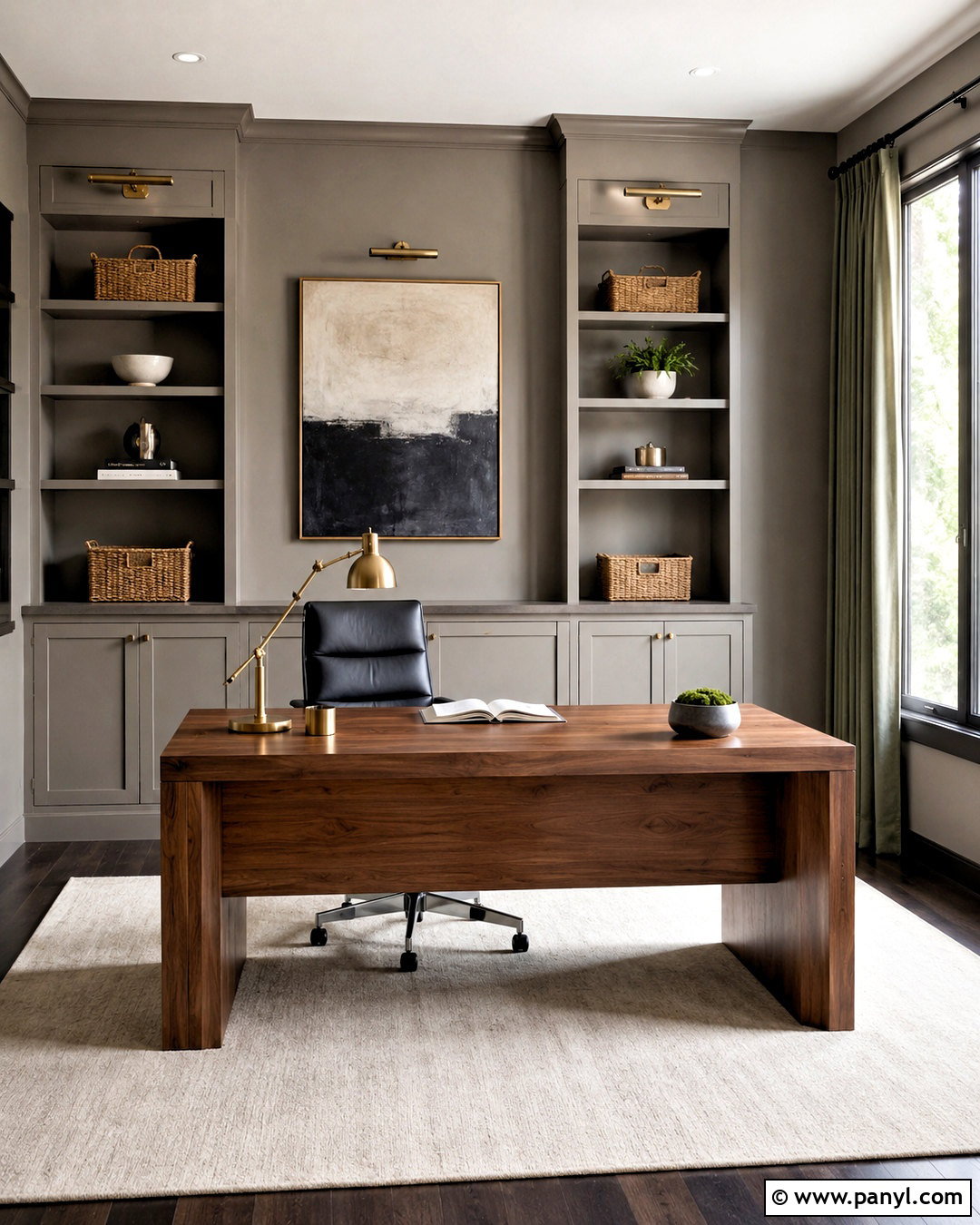 Greige Home Office - 20 Wall Color Greige Ideas