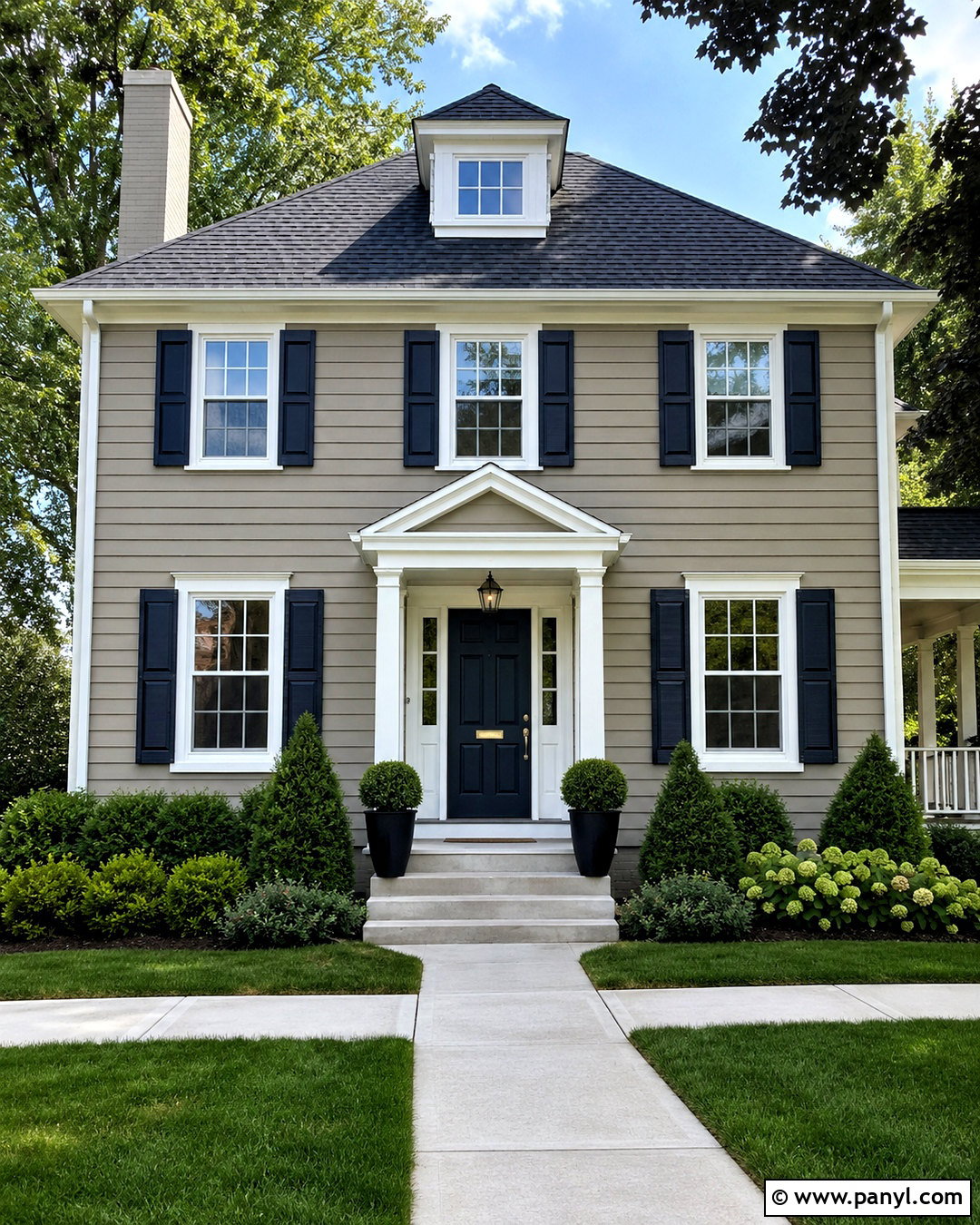 Greige House Exterior - 20 outer colour of house ideas